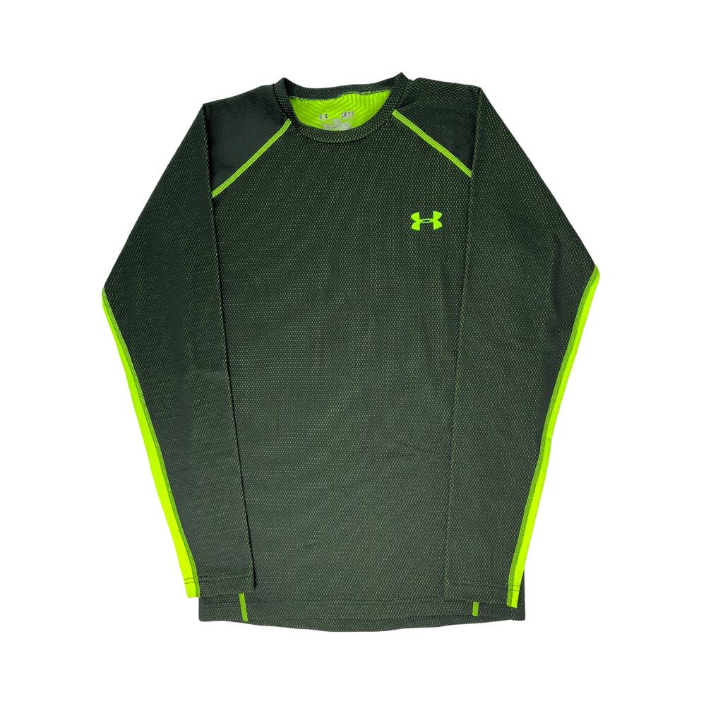 1-71 UNDER ARMOUR Men's Top Cold Gear Black/Lime Small